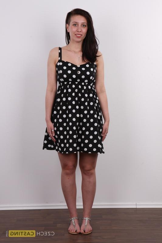 20P First timer Lucie discards a polka-dot dress and pretties to get bare naked