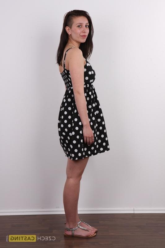 20P First timer Lucie discards a polka-dot dress and pretties to get bare naked