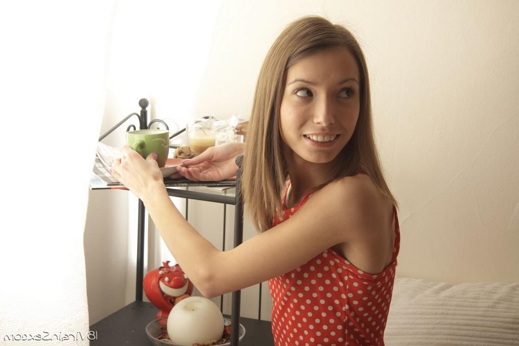 16P Sleeping teen Veronica awakes to a cup of tea before losing her virginity