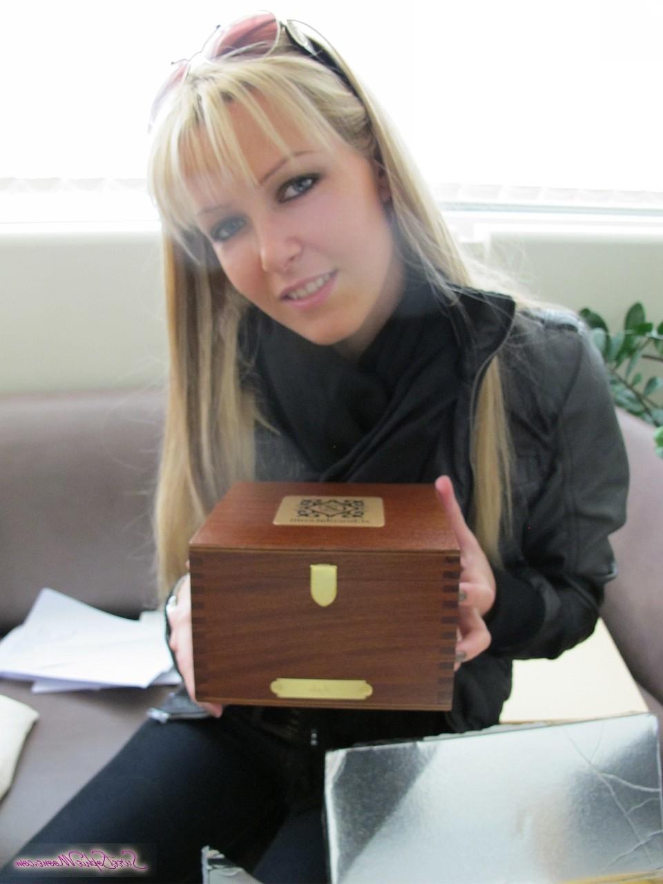 16P Hungarian MILF Sophie Moone unboxing presents she got from her fans